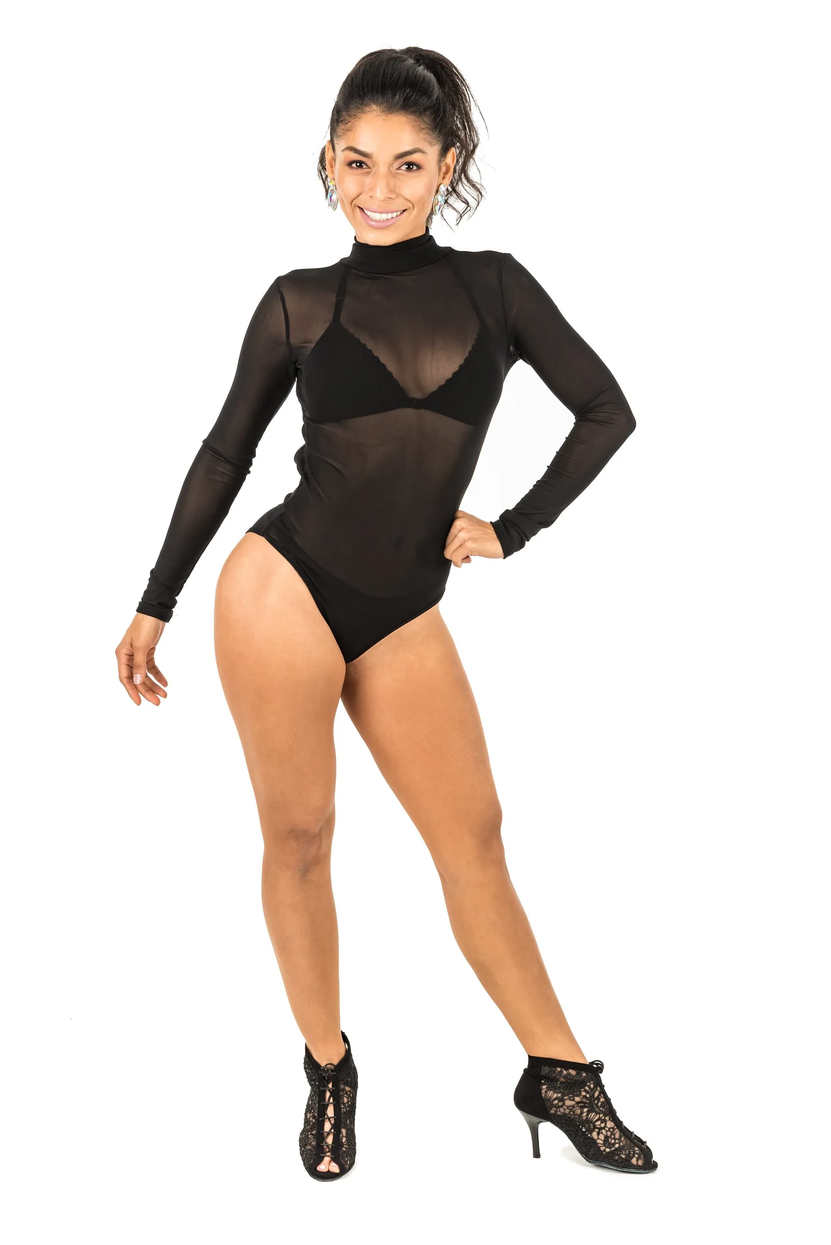 Mesh Long Sleeve Leotard (CW200)