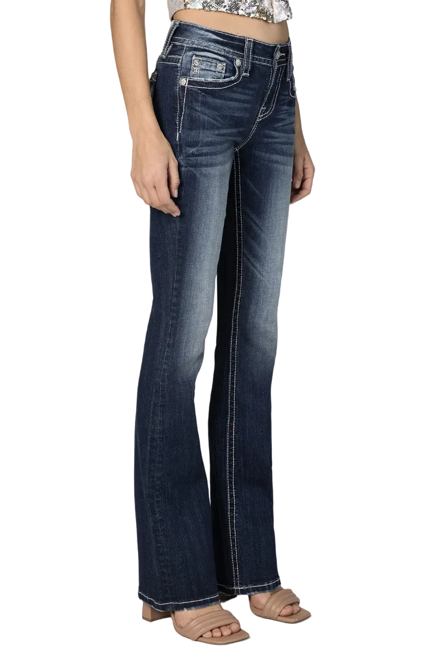 Miss Me Women's Double Horseshoe Bootcut Jean