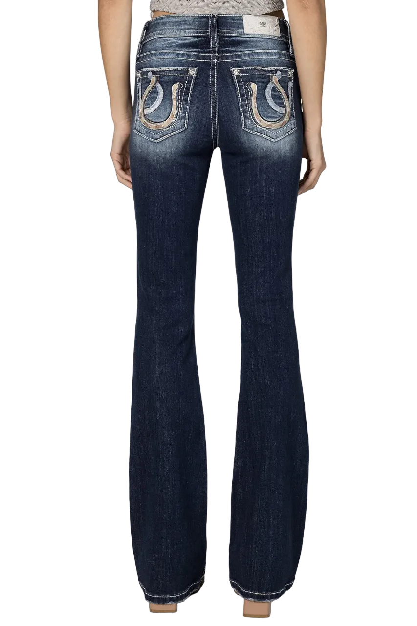 Miss Me Women's Double Horseshoe Bootcut Jean