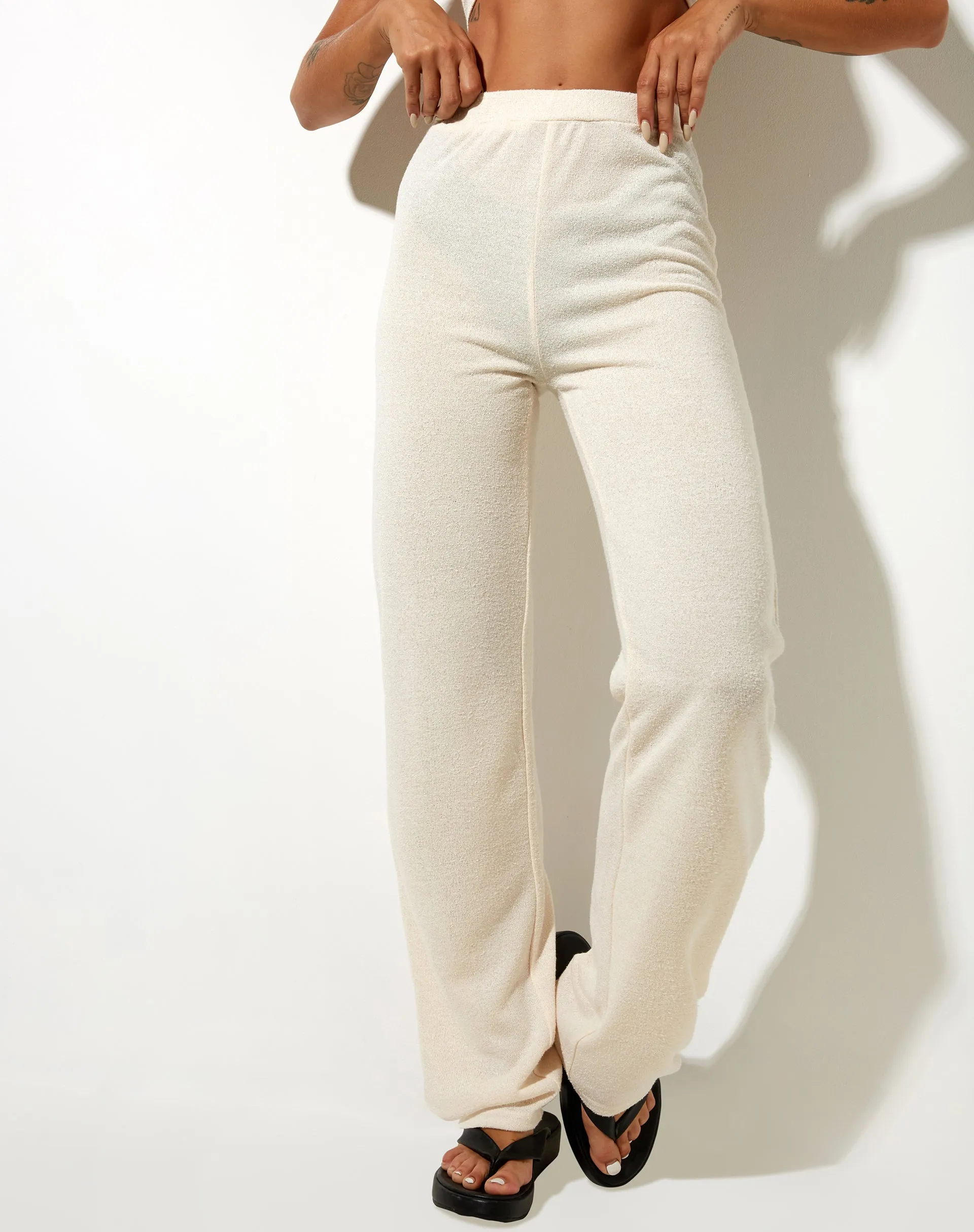 Obeli Trouser in Roll Knit Ivory