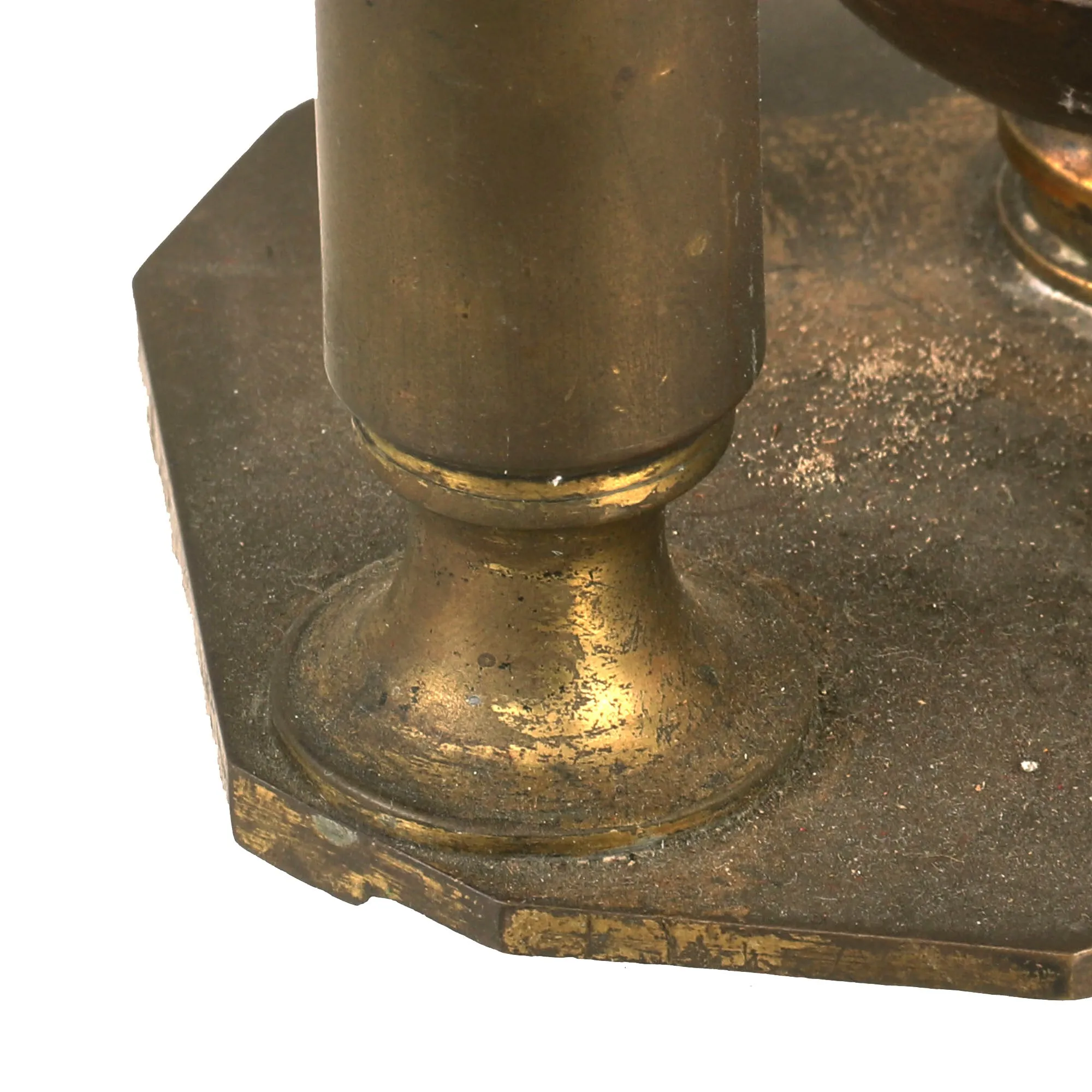 Original British WWII Brass Lighter & Ashtray Trench Art Made from Inert RAF Ammunition