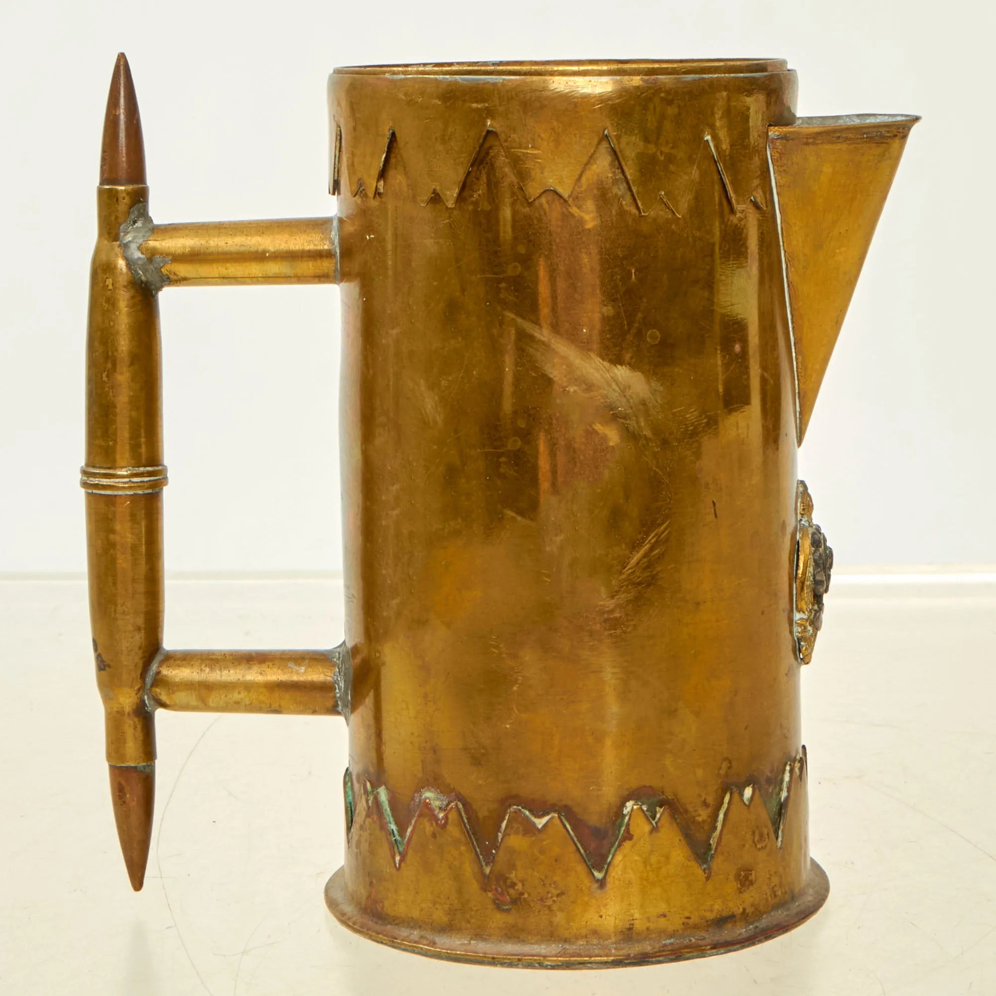 Original Canadian WWI Trench Art Pitcher Featured in Trench Art: An Illustrated History by Jane A. Kimball