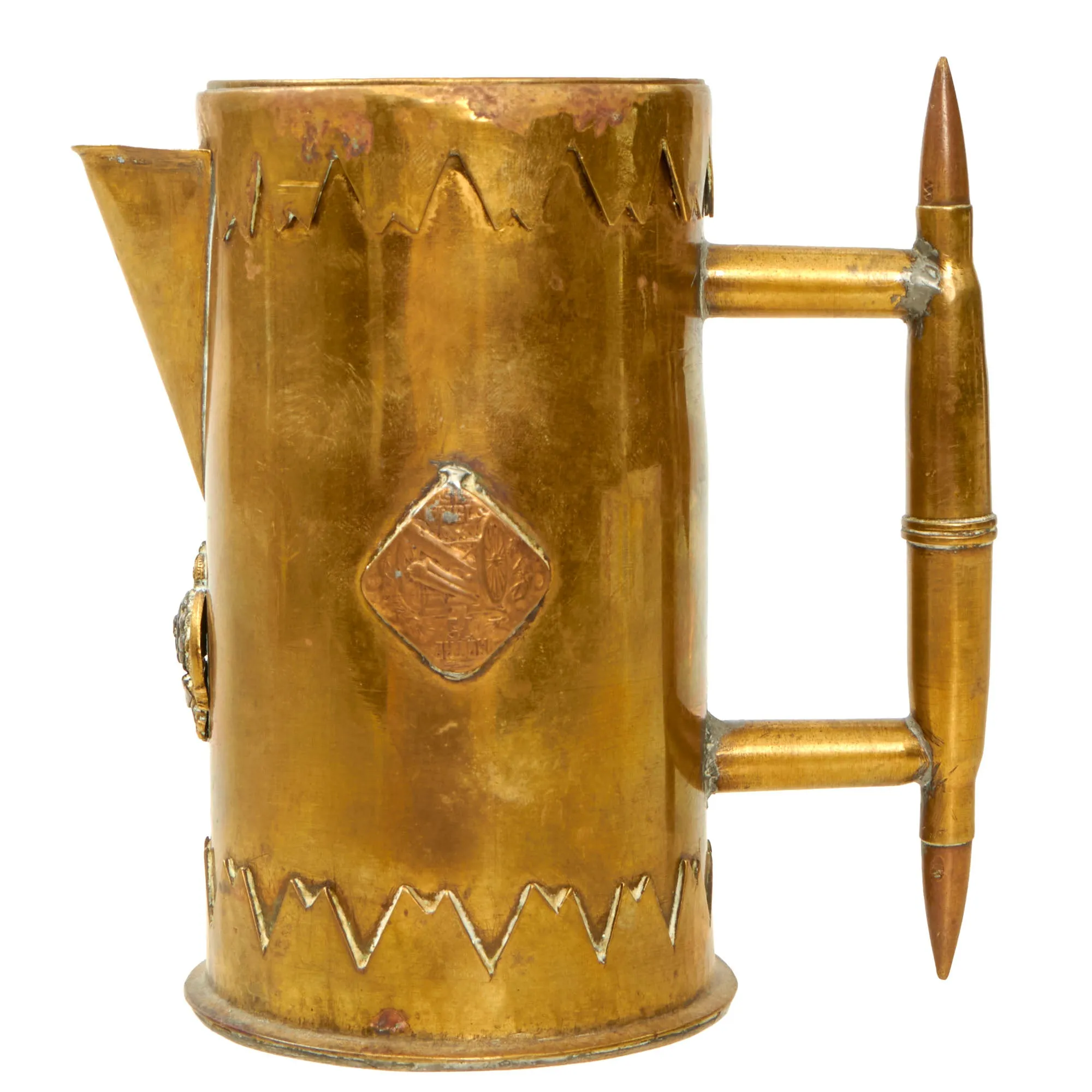 Original Canadian WWI Trench Art Pitcher Featured in Trench Art: An Illustrated History by Jane A. Kimball