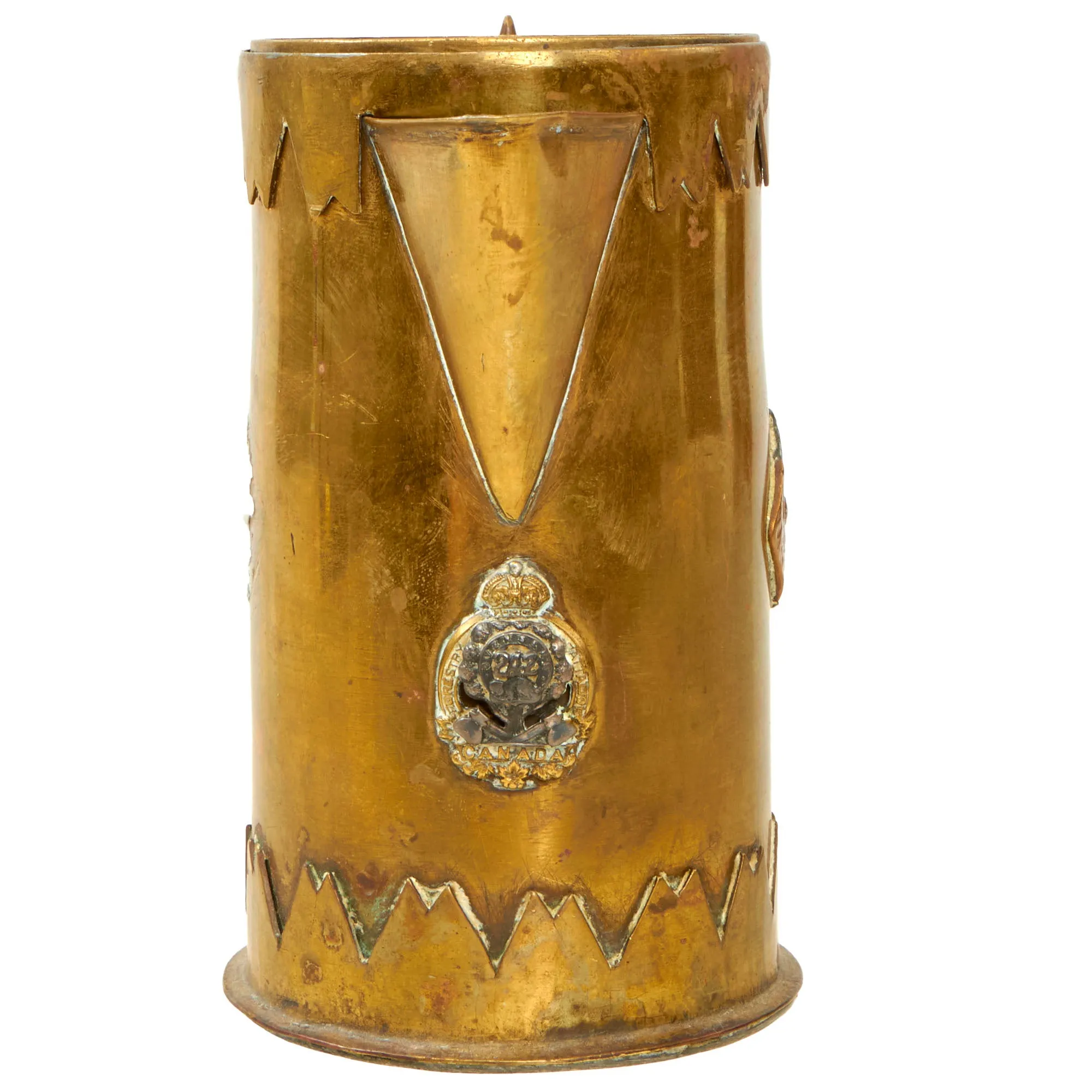 Original Canadian WWI Trench Art Pitcher Featured in Trench Art: An Illustrated History by Jane A. Kimball