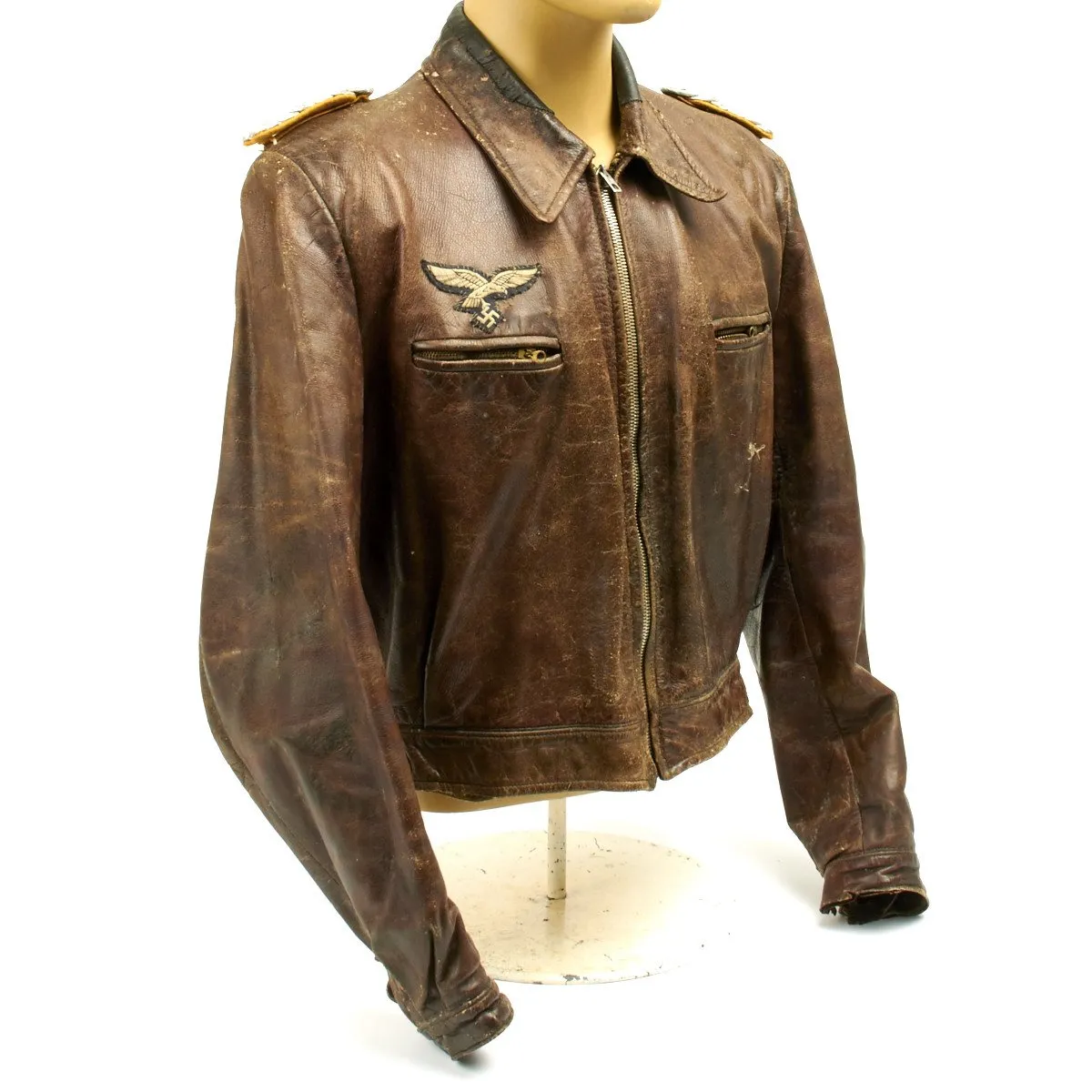 Original German WWII Luftwaffe Fighter Pilot Leather Flight Jacket