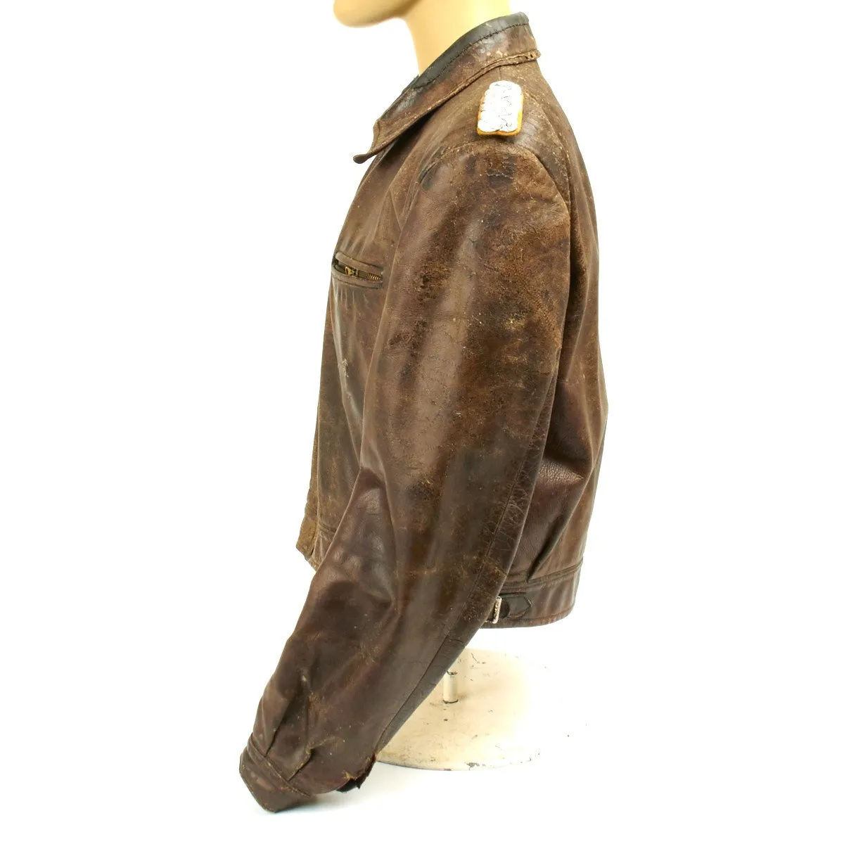 Original German WWII Luftwaffe Fighter Pilot Leather Flight Jacket