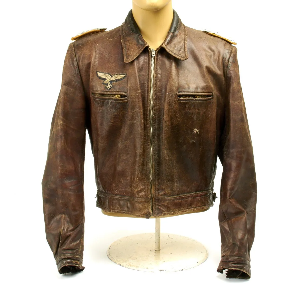 Original German WWII Luftwaffe Fighter Pilot Leather Flight Jacket