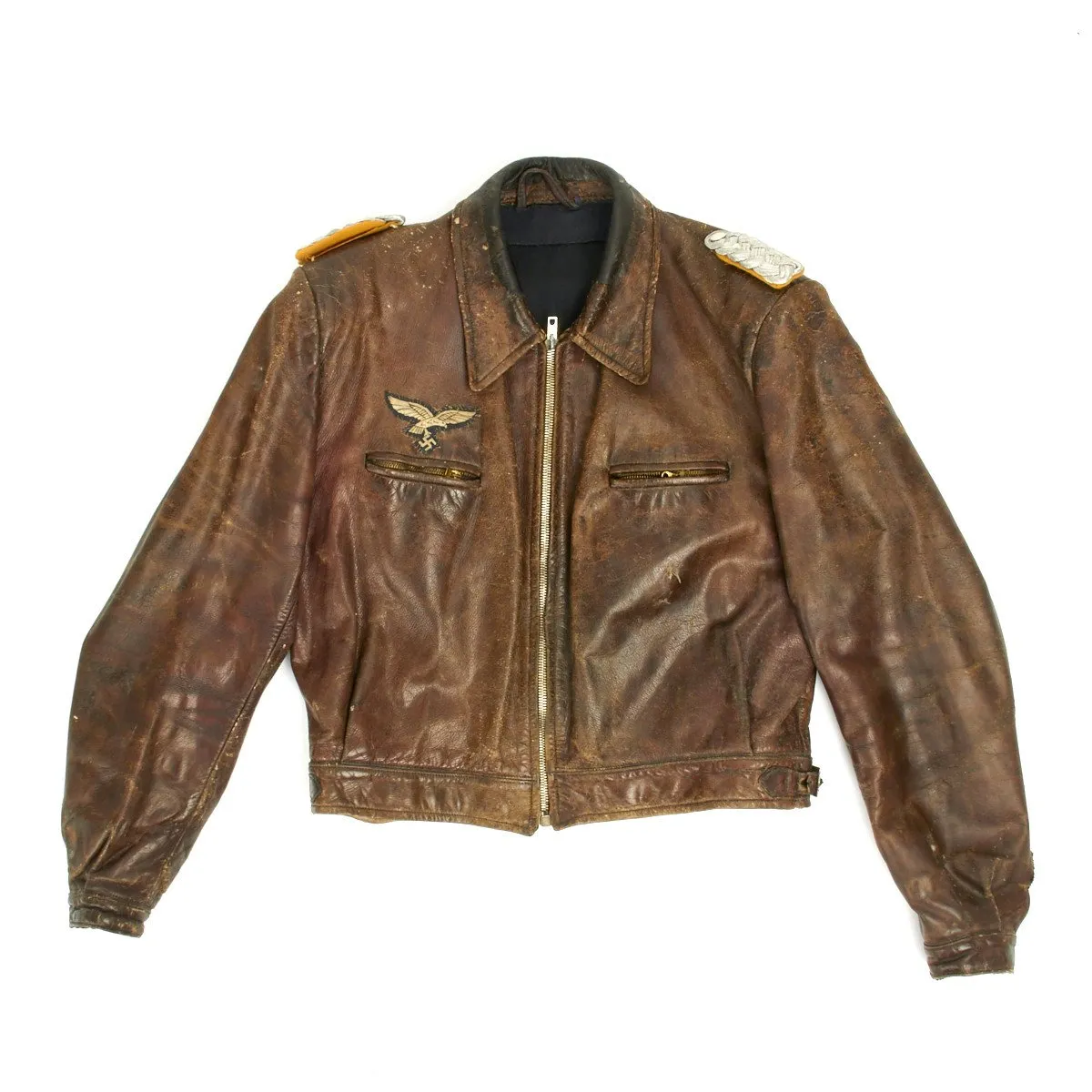 Original German WWII Luftwaffe Fighter Pilot Leather Flight Jacket