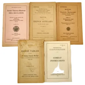 Original U.S. WWI AEF War Department US Army Manuals For The 3” Stokes Trench Mortar - 5 Manuals