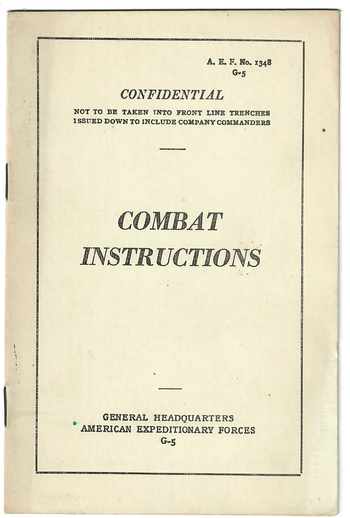 Original U.S. WWI AEF War Department US Army Manuals For The 3” Stokes Trench Mortar - 5 Manuals