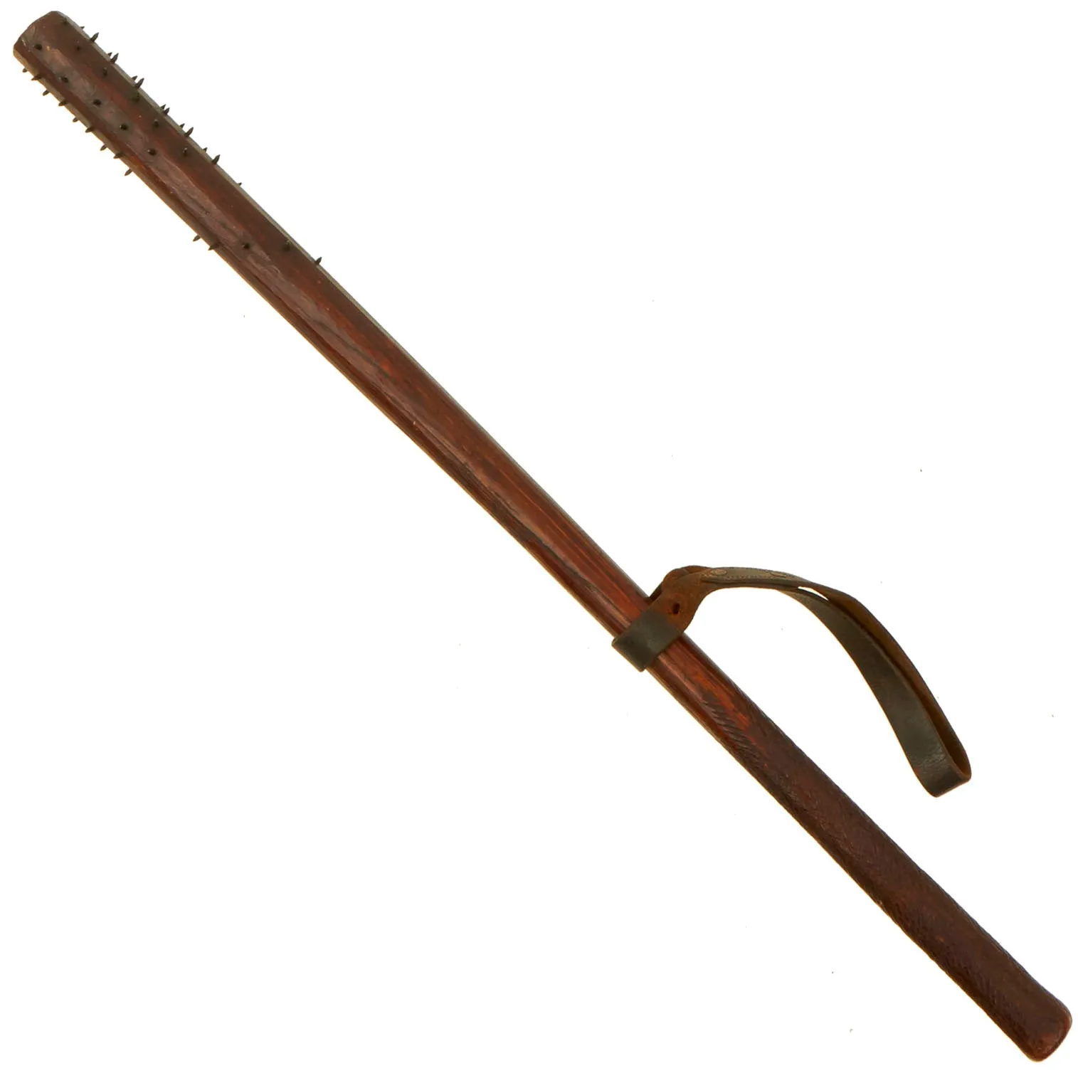 Original U.S. WWI Era Sharpened Nails Trench Club with Lead Filled Head - Featured in Book At Arm's Length V2 on Page 69