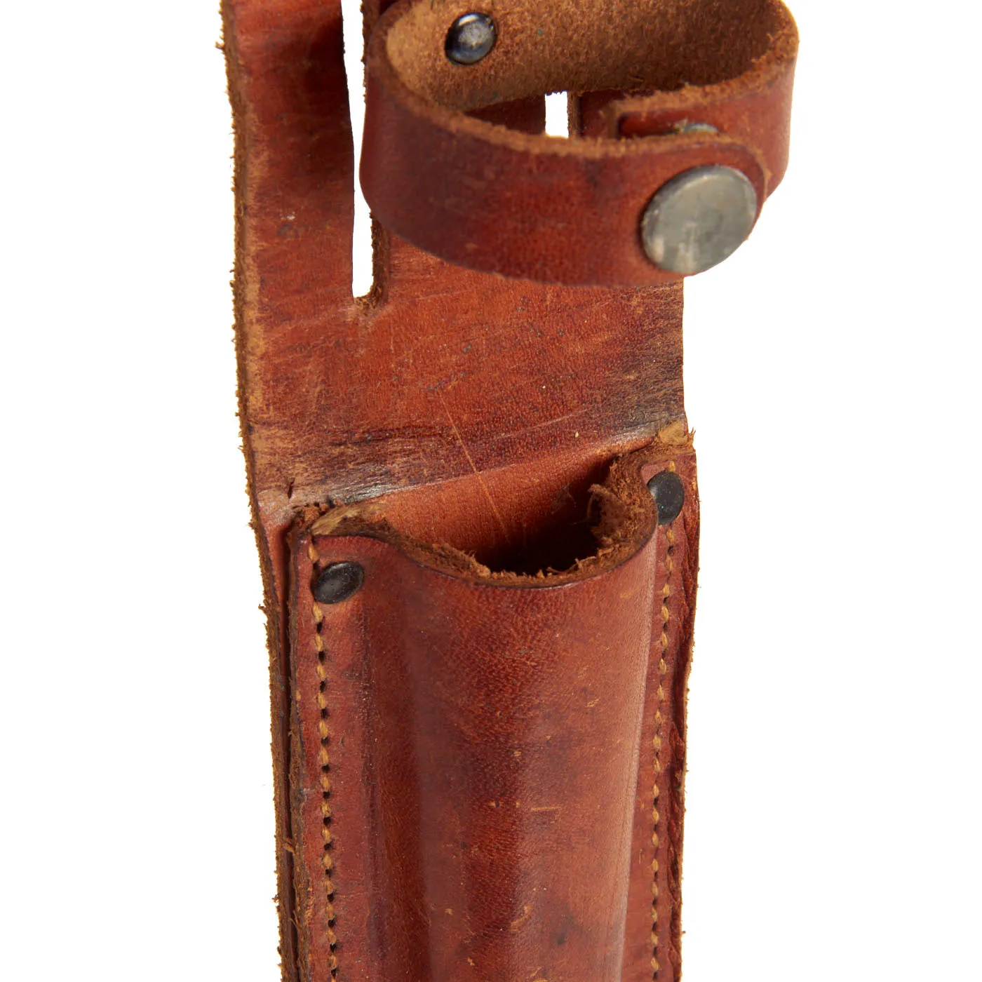 Original U.S. WWI M1917 Trench Knife by American Cutlery Company with WWII Leather Scabbard