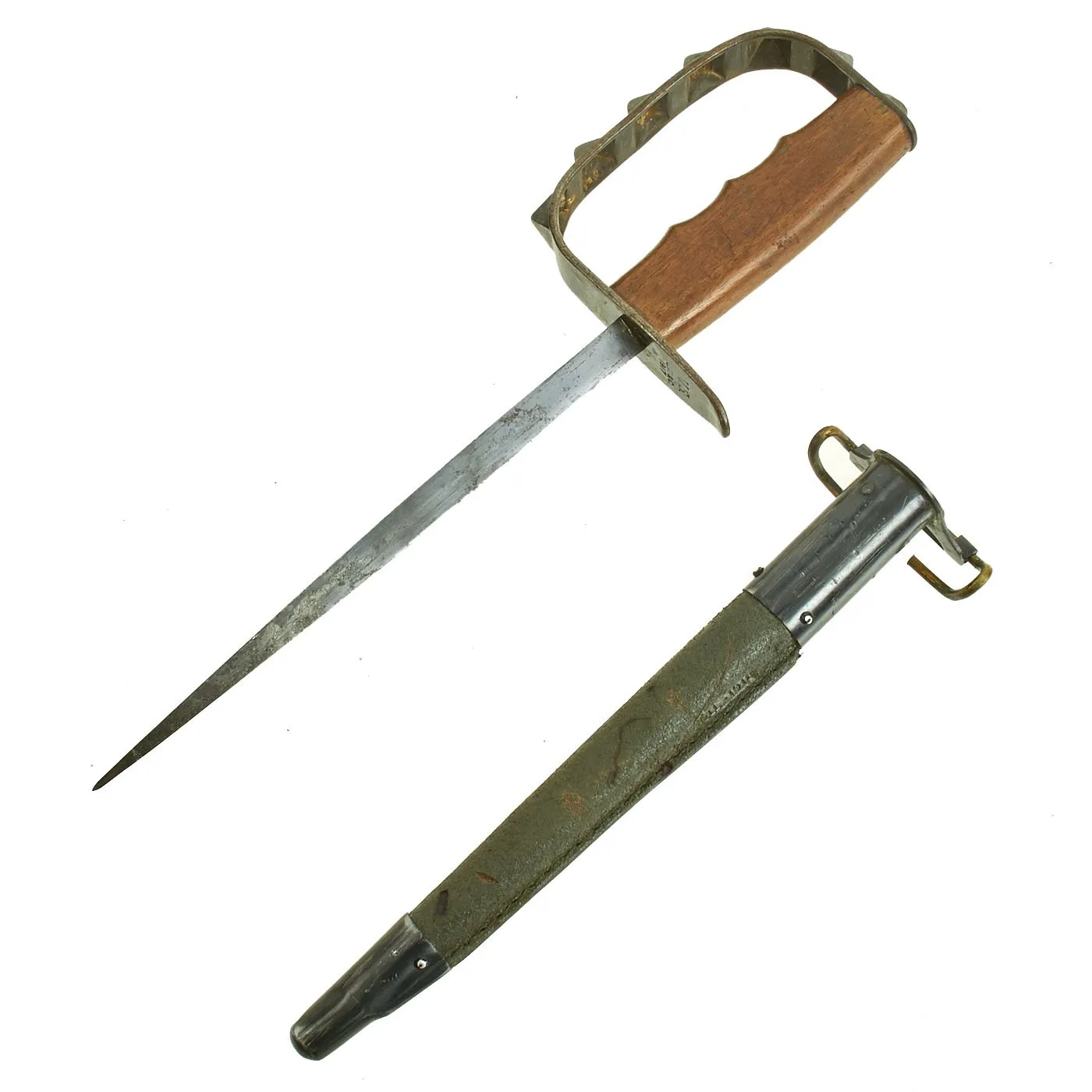 Original U.S. WWI M1917 Trench Knife by L.F. & C. dated 1917 with Jewell 1918 Scabbard