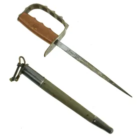 Original U.S. WWI M1917 Trench Knife by L.F. & C. dated 1917 with Jewell 1918 Scabbard