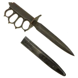 Original U.S. WWI Model 1918 Mark I Trench Knife by L. F. & C. with Replacement Scabbard