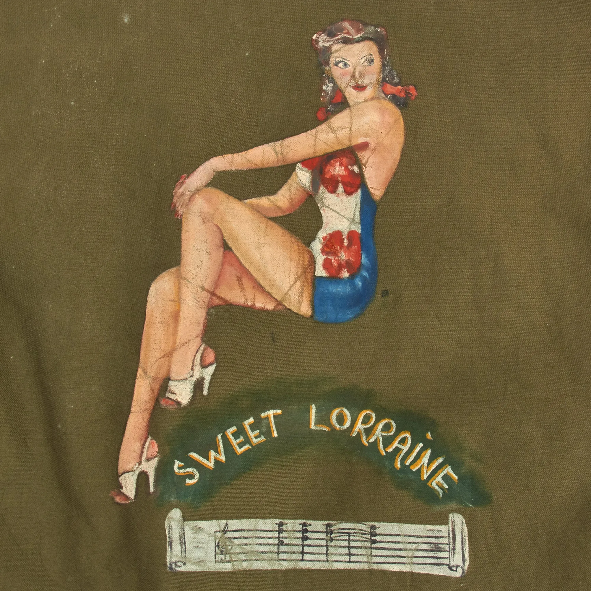 Original U.S. WWII 15th Air Force Bombardier “Sweet Lorraine” Pinup Painted M-1943 Field Jacket