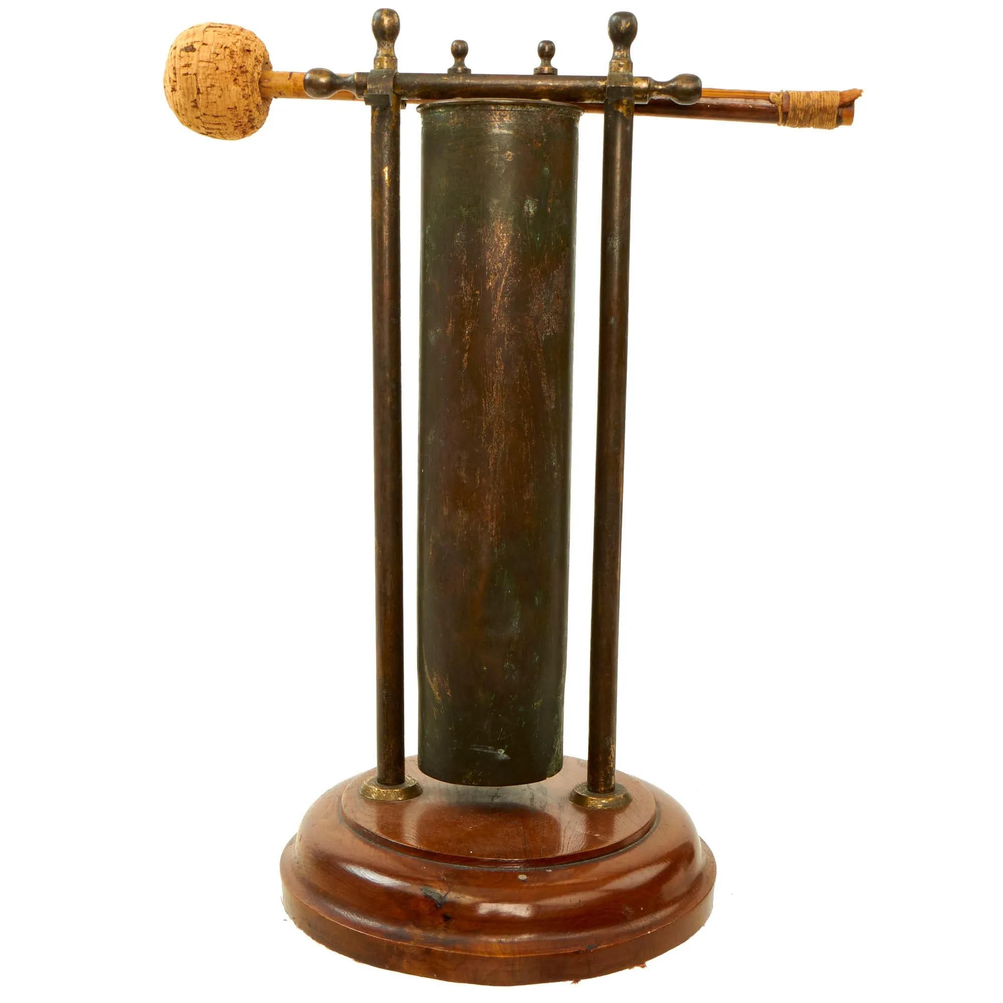 Original WWI Trench Art Dinner Bell “Gong” Made From French Artillery Shell As Featured In The Book “Trench Art, An Illustrated History” by Jane Kimball on Page 317