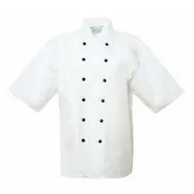 Pegasus Chefwear White EKO Short Sleeve Chef Jackets with Black Poppers