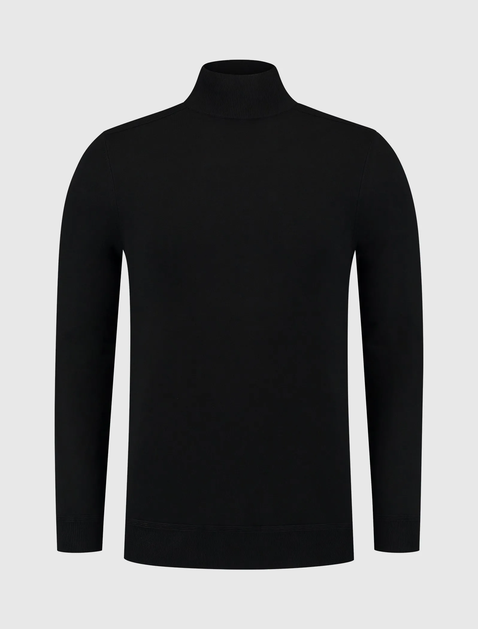 Ribbed Mockneck Knitwear | Black