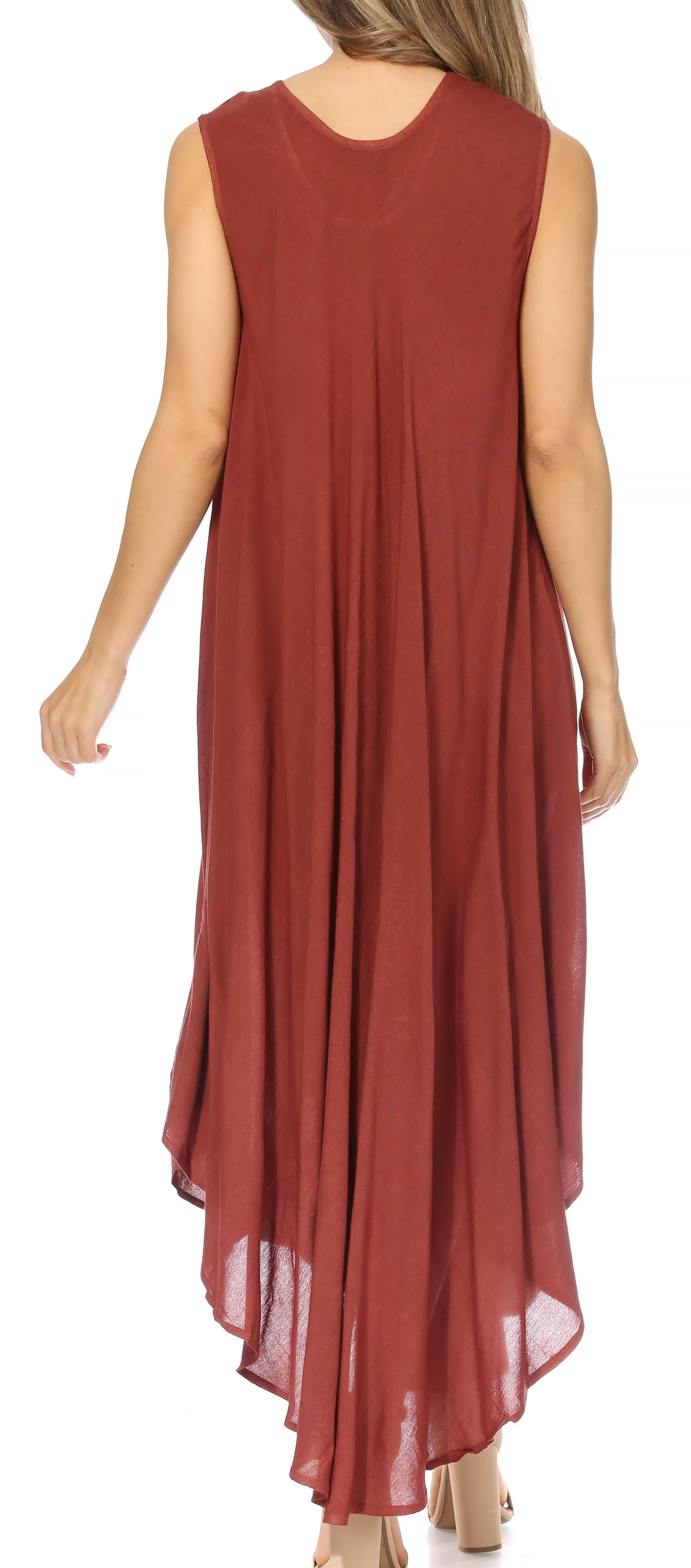 Sakkas Keola Women's Maxi Caftan Bathing Suit Cover Up Summer Dress Sleeveless