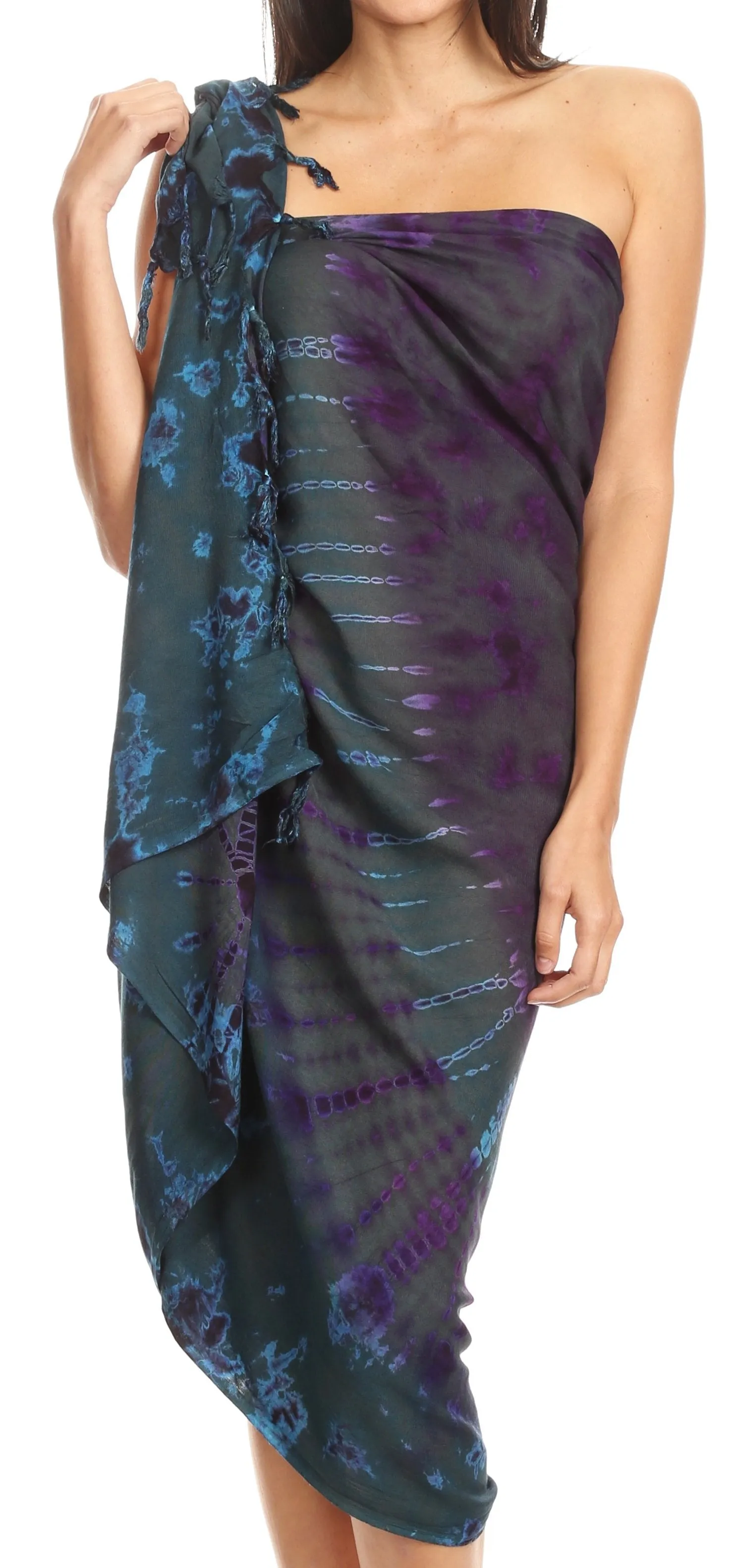 Sakkas Lygia Women's Summer Floral Print Sarong Swimsuit Cover up Beach Wrap Skirt