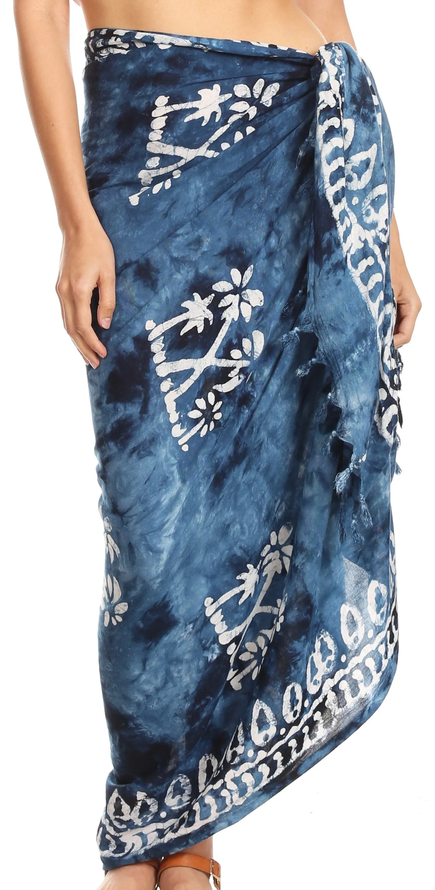 Sakkas Lygia Women's Summer Floral Print Sarong Swimsuit Cover up Beach Wrap Skirt