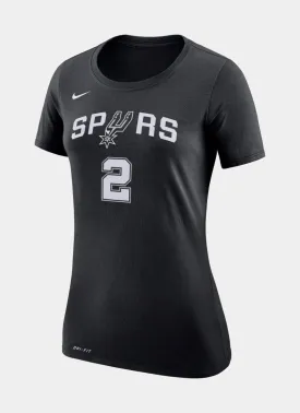 San Antonio Spurs NBA Kawhi Leonard #2 Dri Fit Womens T-Shirt (Black)