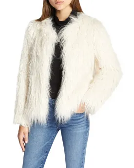 SANCTUARY - Studio Fifty  Fur Cropped Jacket Salt