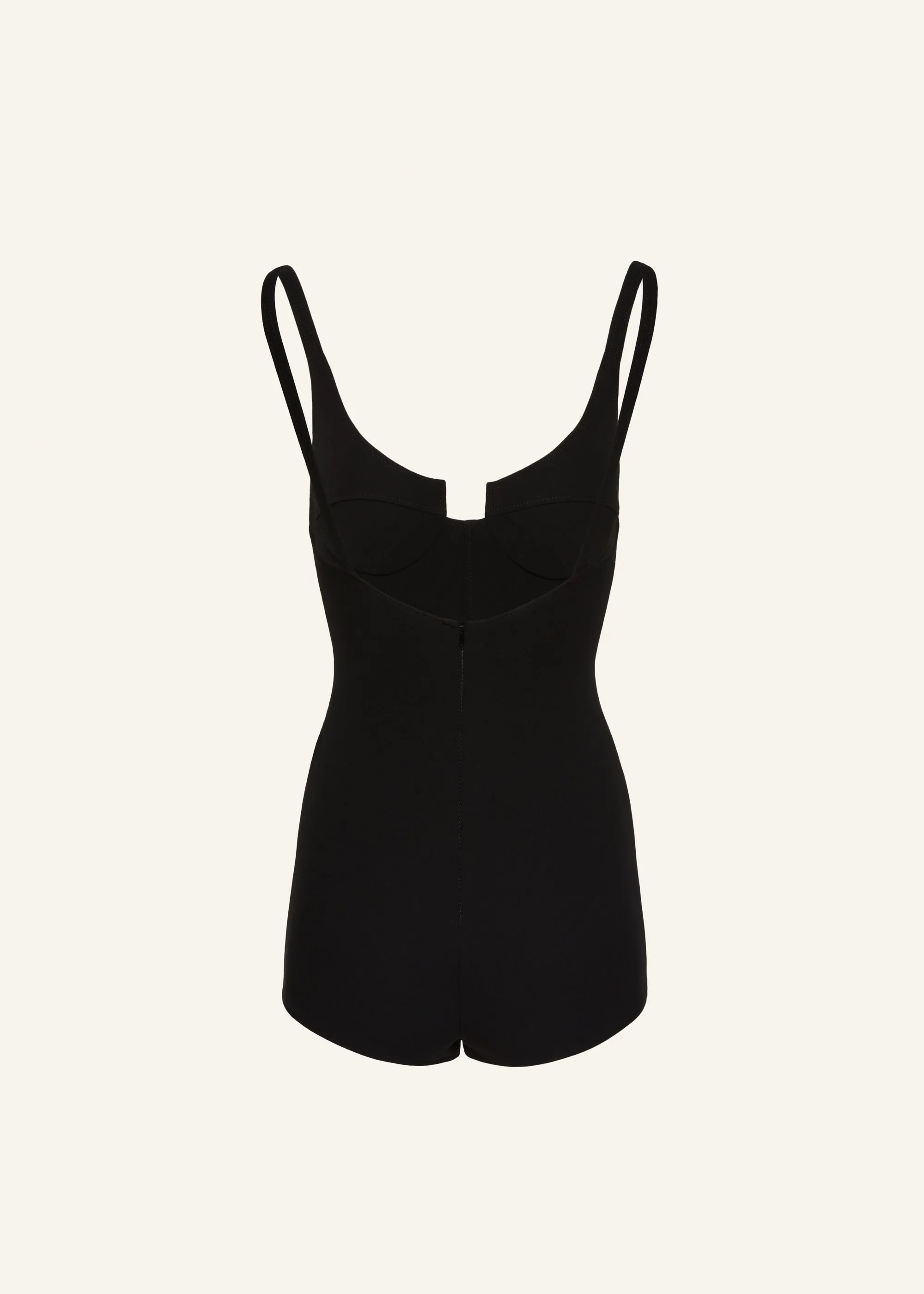 Scoop neck romper in black