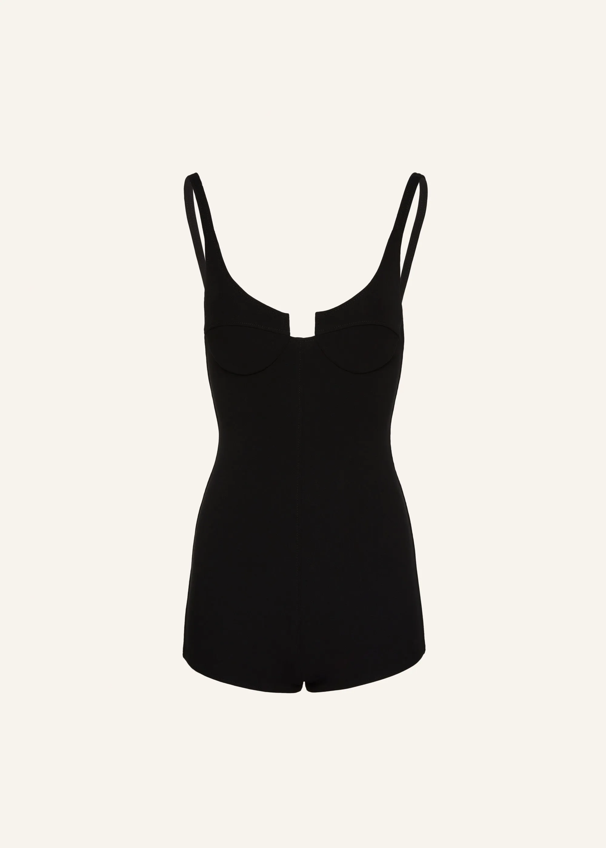 Scoop neck romper in black