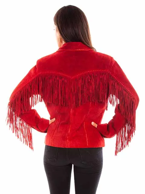 Scully Leathers Women's Suede Fringe Red Jacket