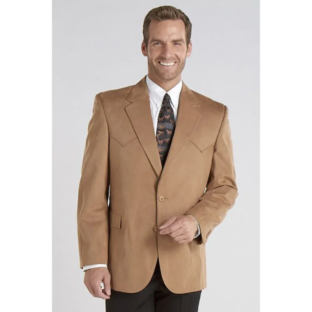 Sidran Circle Men's Small  Houston Microsuede Camel Sport Coat