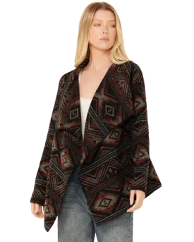 Sidran Women's Southwestern print Blanket Wrap Jacket