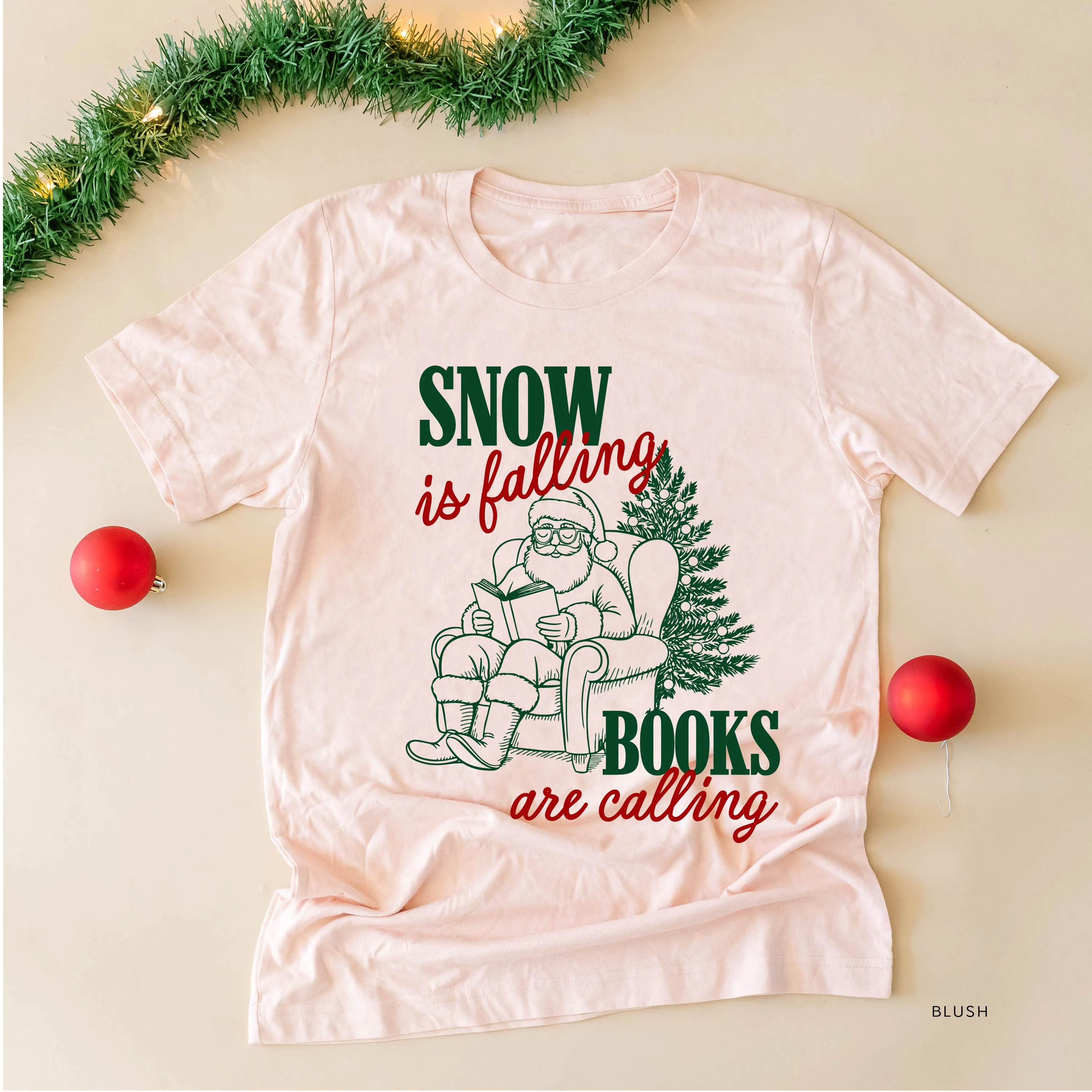 Snow Is Falling Books Are Calling - Unisex Tee