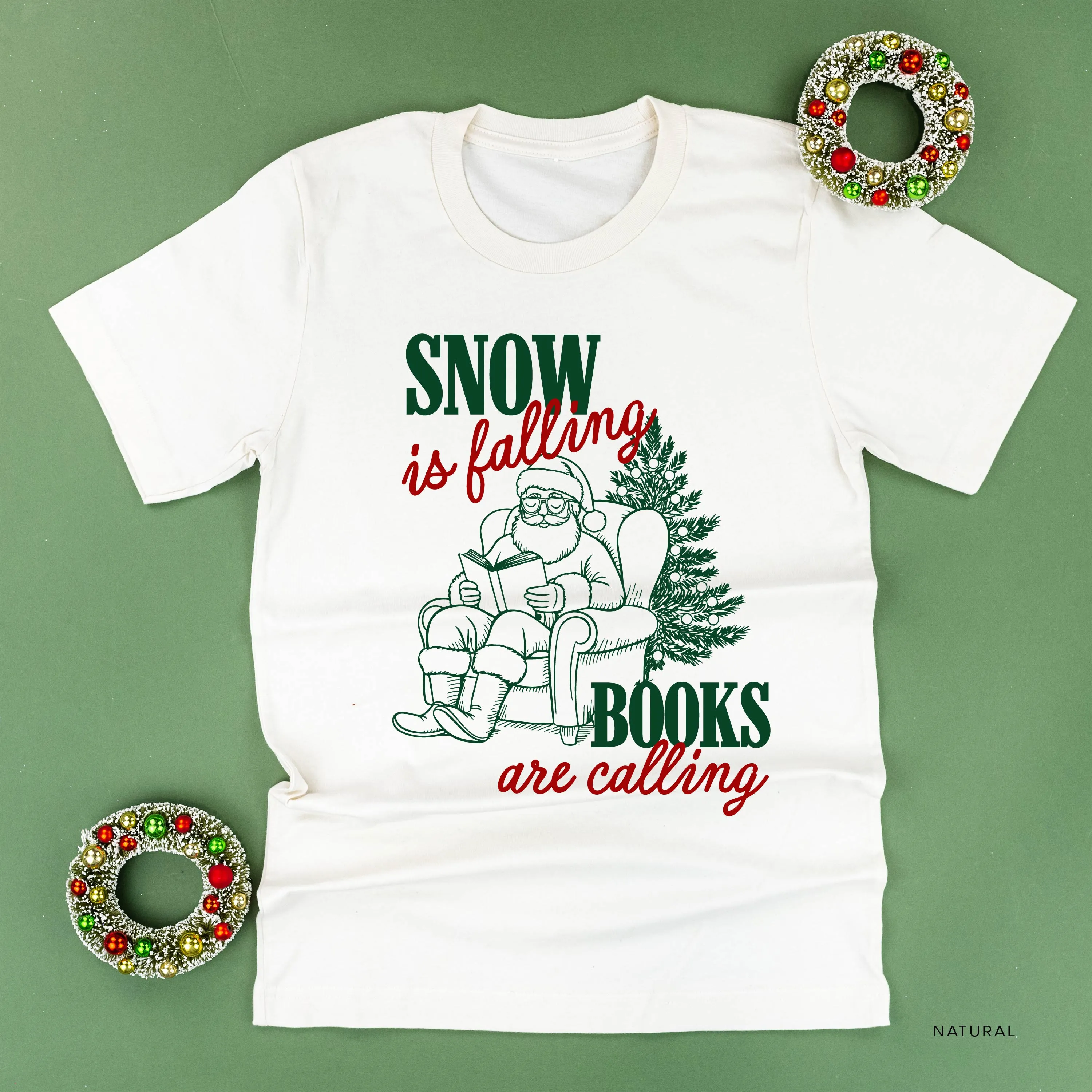 Snow Is Falling Books Are Calling - Unisex Tee