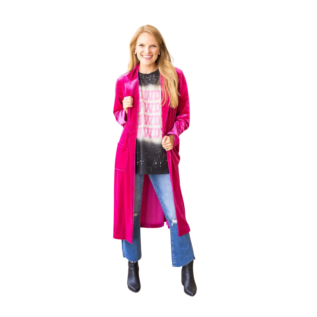 Southern Grace Women's Hard Candy Velvet In Hot Pink Jacket