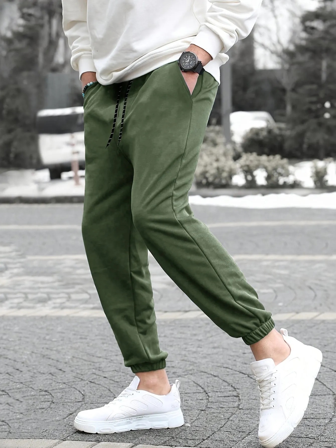 Stylish Mens Joggers Classic Design Waist Drawstring Perfect for Outdoors