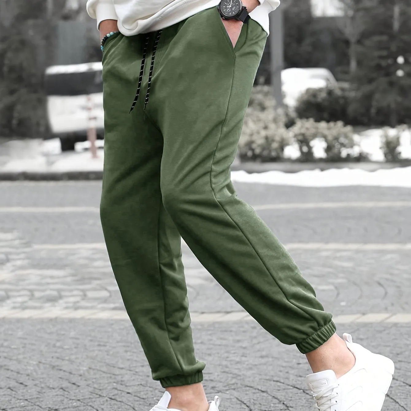 Stylish Mens Joggers Classic Design Waist Drawstring Perfect for Outdoors