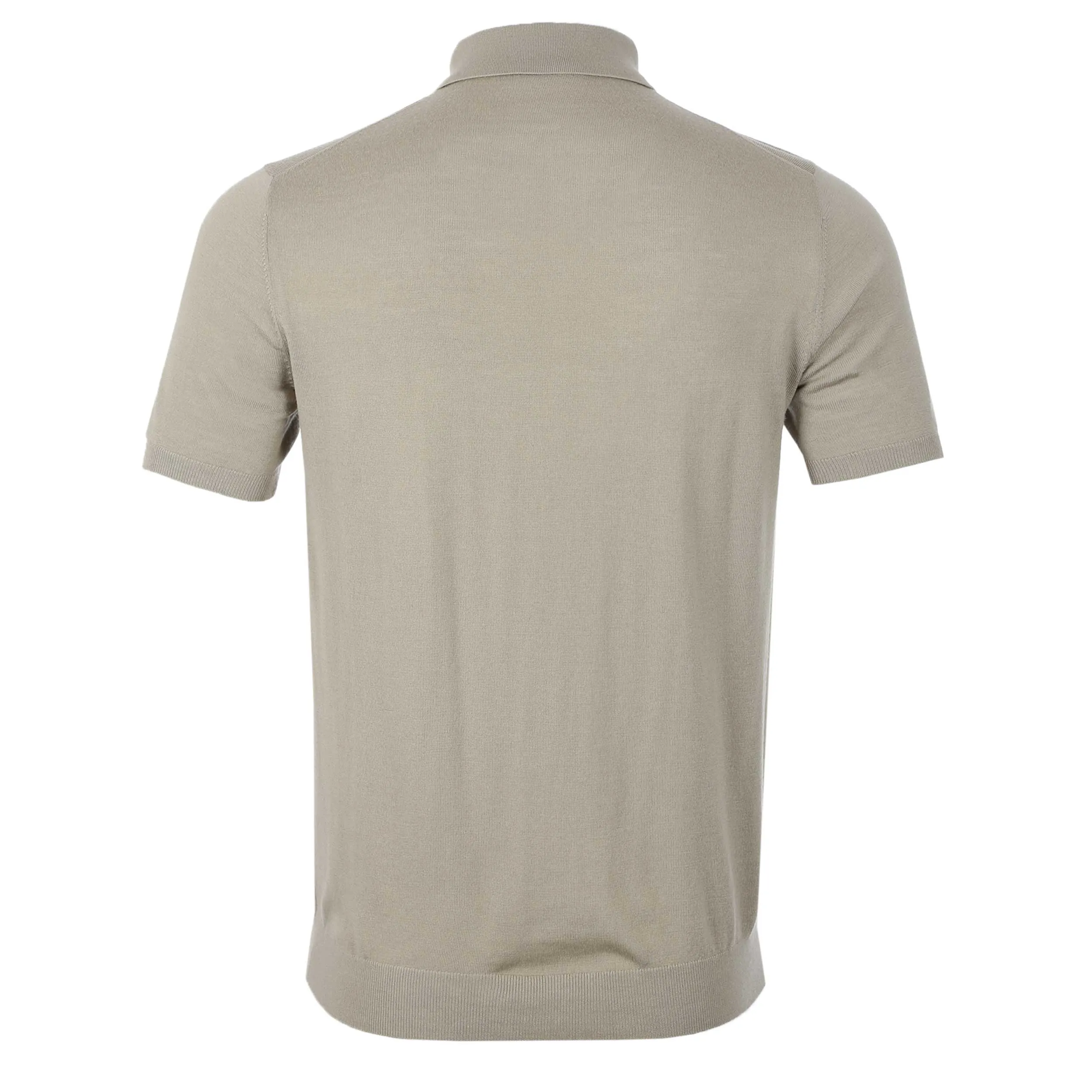 Thomas Maine 3 Button Knit Polo in Dark Beige