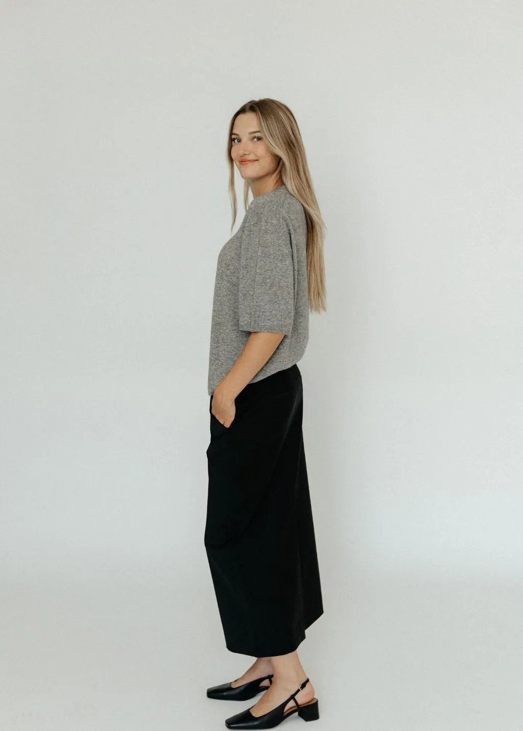 Tibi Tropical Wool Maxi Trouser Skirt