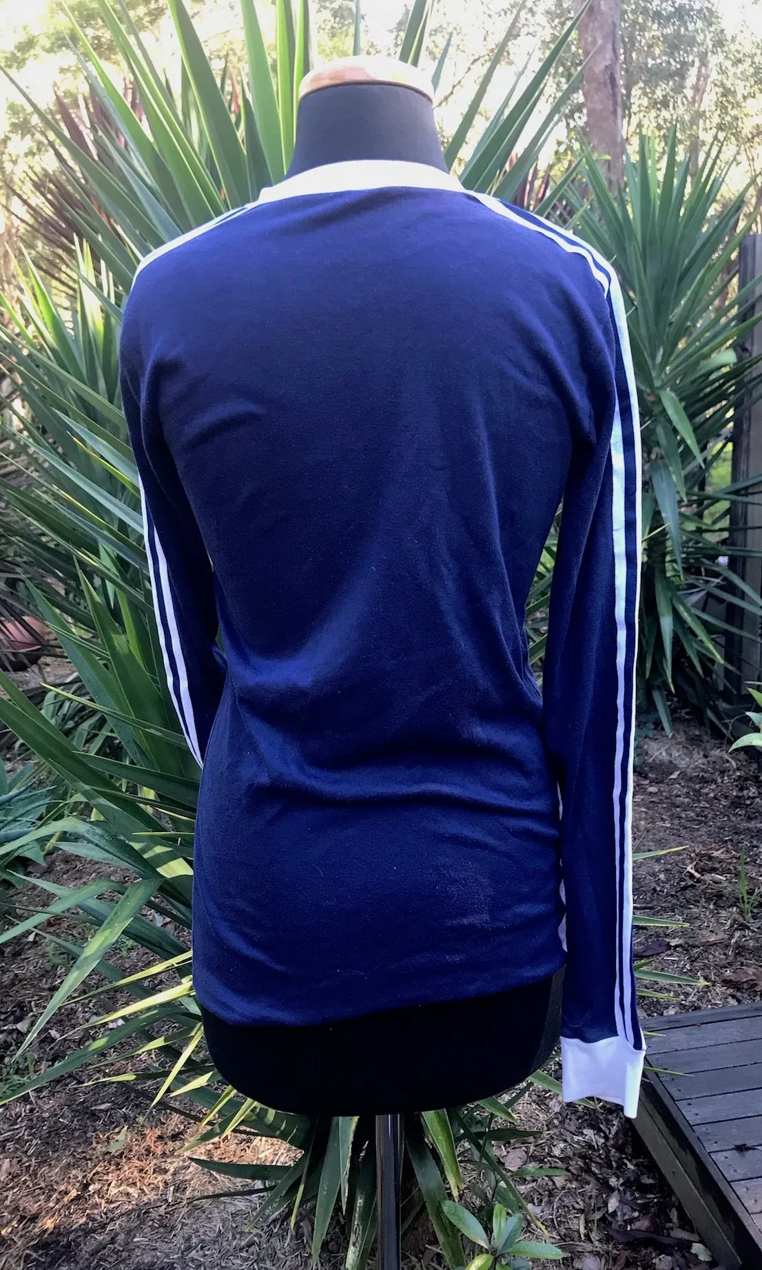 Vintage 1970s Adidas Long Sleeve T-Shirt   #C240  FREE AUS POSTAGE