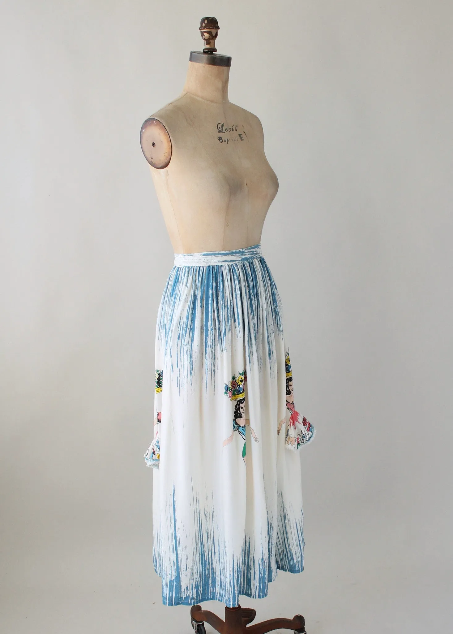 Vintage 1980s Peekaboo Girl Summer Skirt