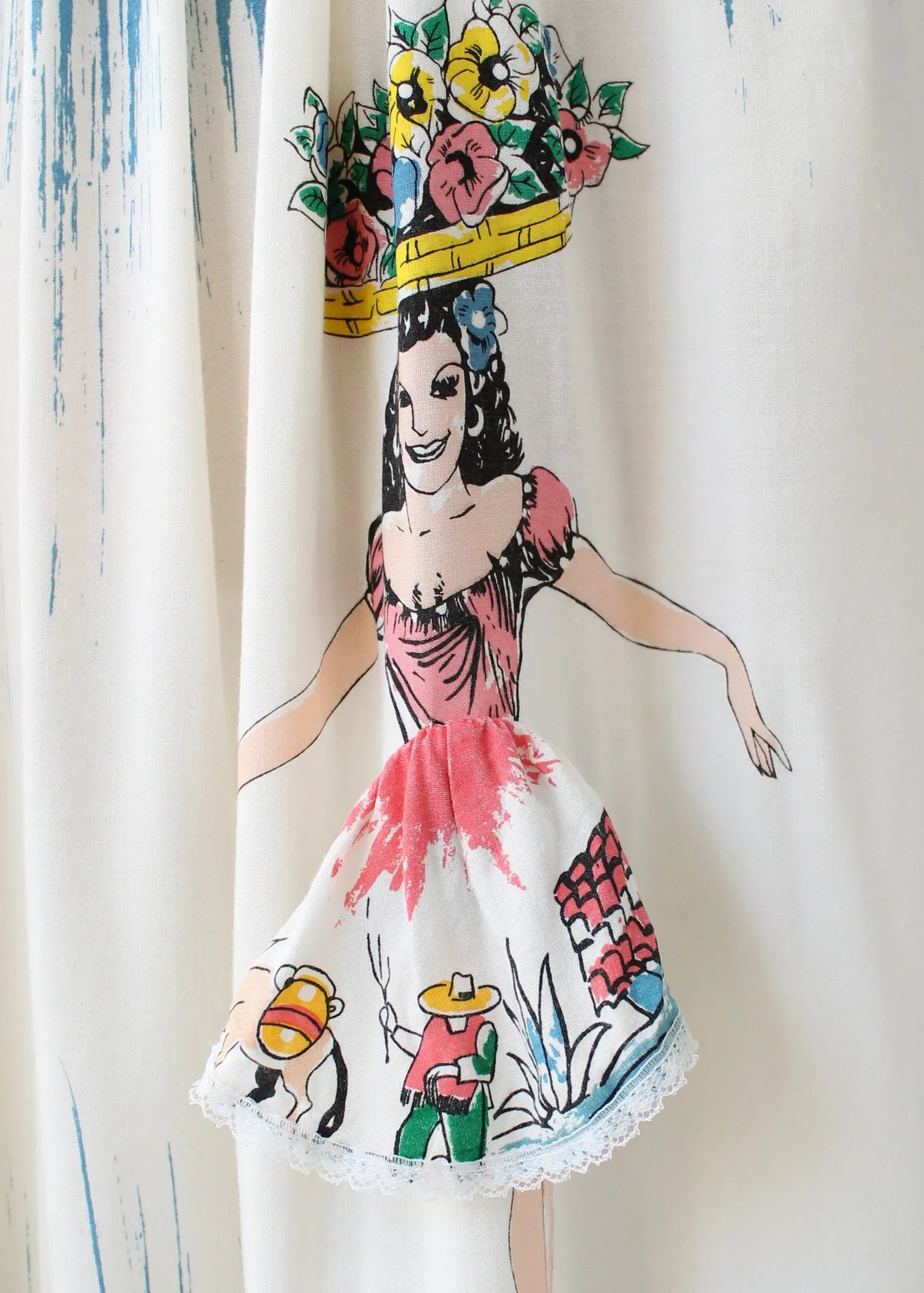 Vintage 1980s Peekaboo Girl Summer Skirt