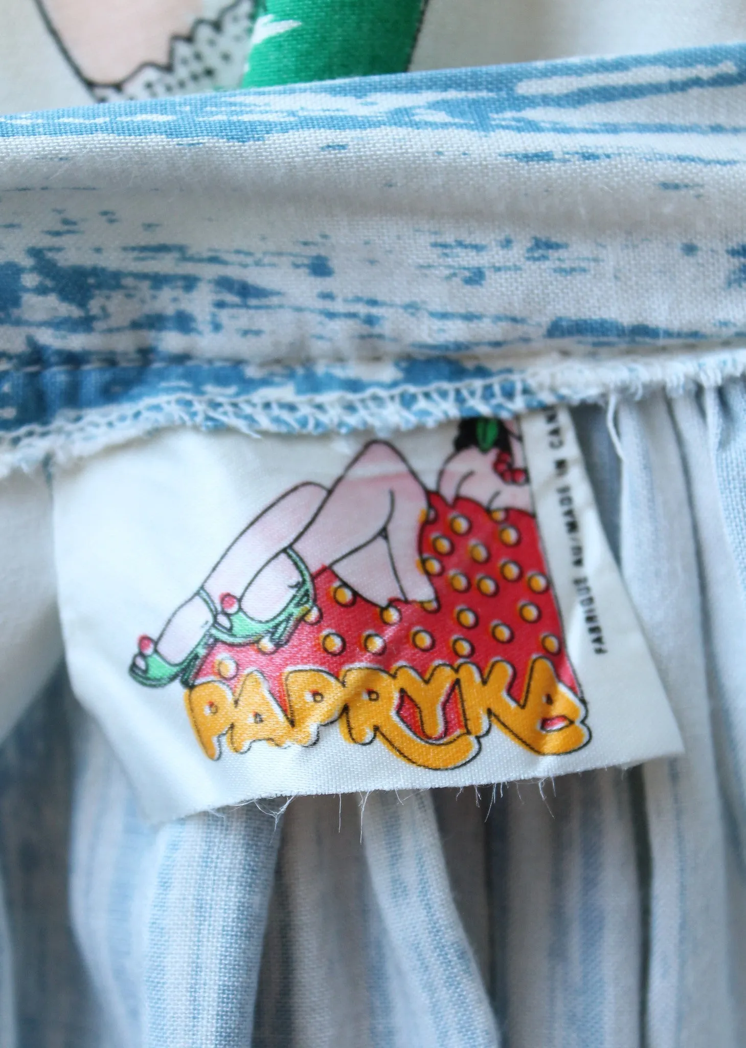 Vintage 1980s Peekaboo Girl Summer Skirt