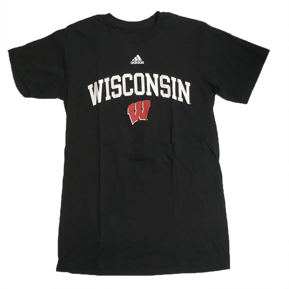 Wisconsin Badgers Adidas Black Arch Logo Go-To Tee