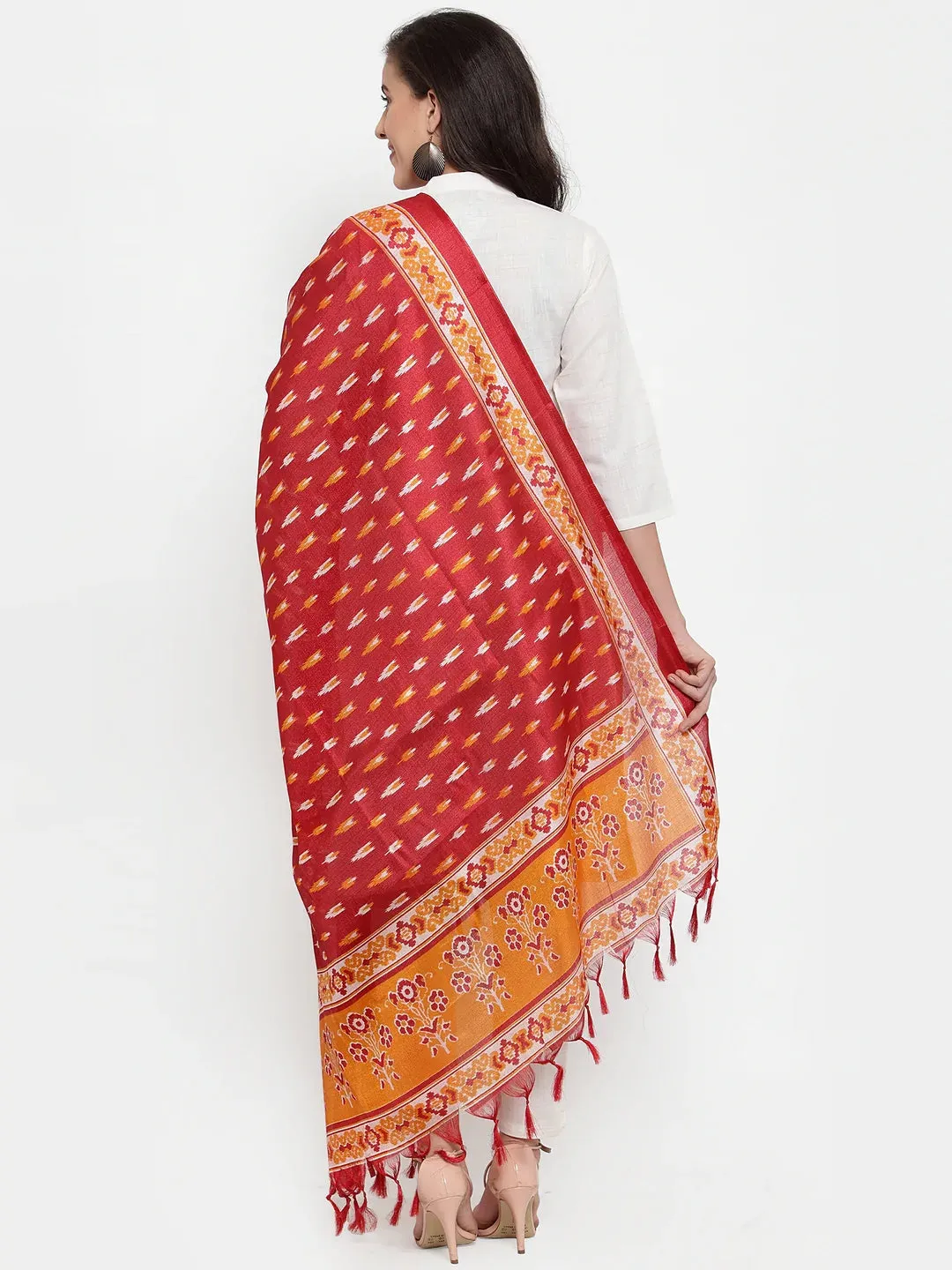 Women Off-White Solid Kurta With Trousers & Dupatta