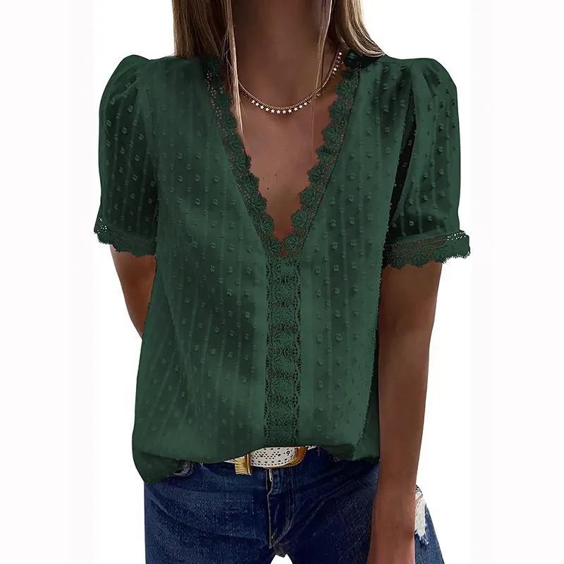 Women Summer Fashion Lace Patchwork Blouses