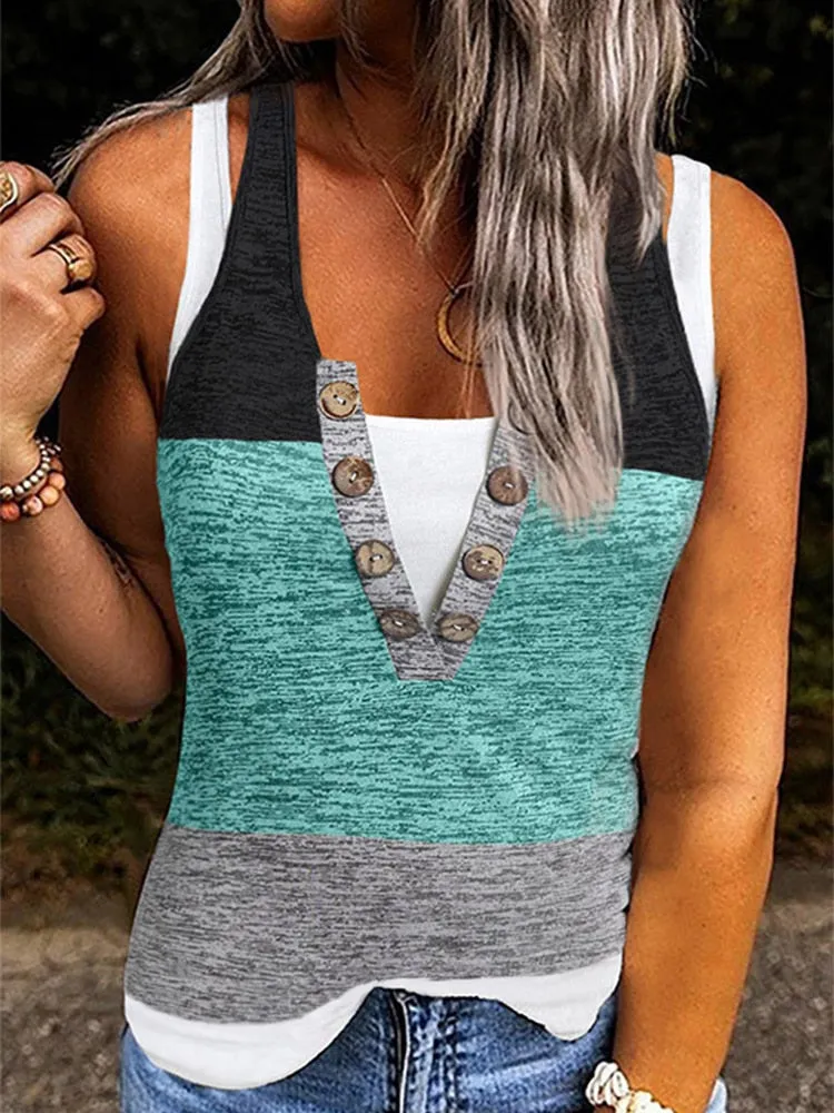 Women's Fake Two-Piece Summer Tank Top