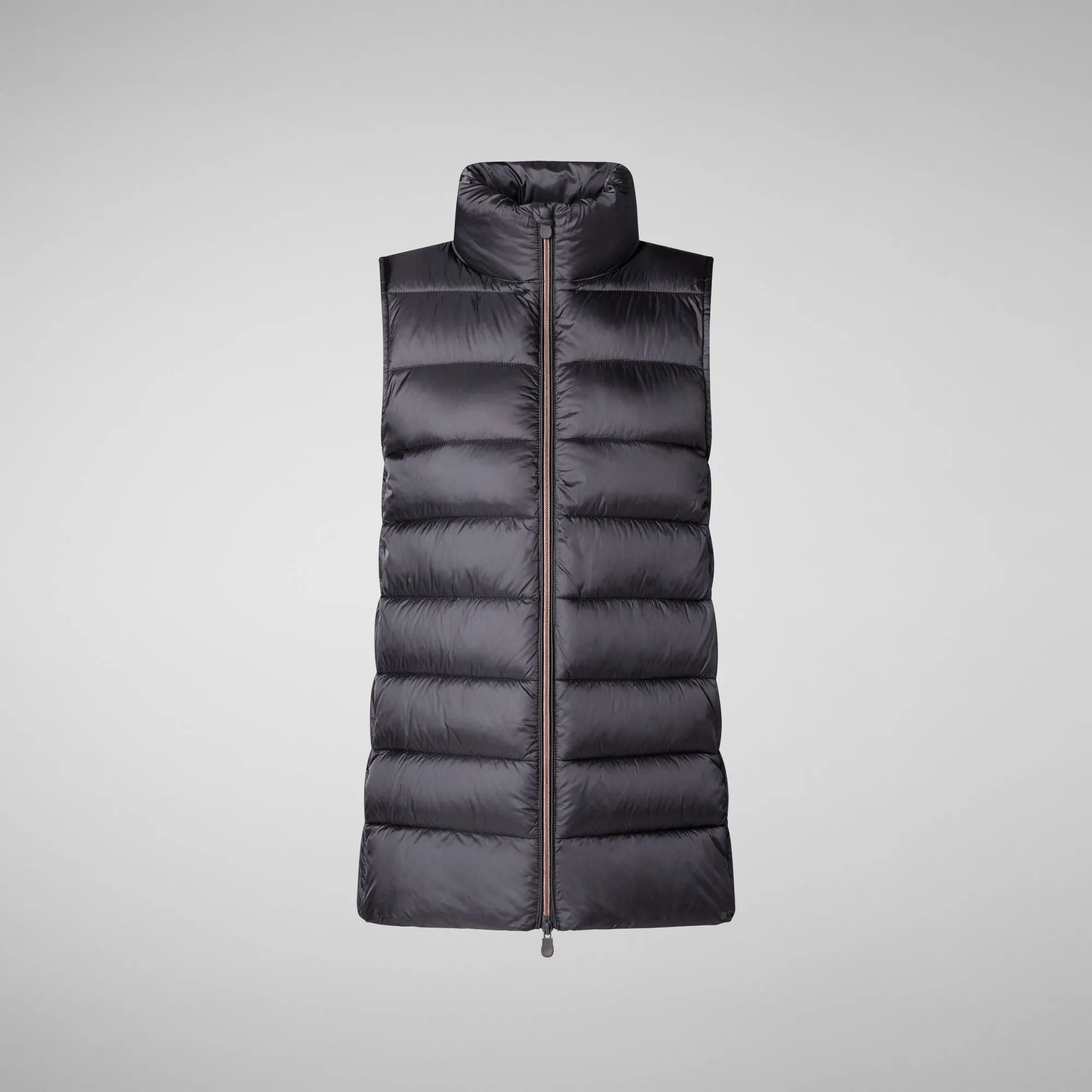 Women's quilted vest Coral in EBONY GREY