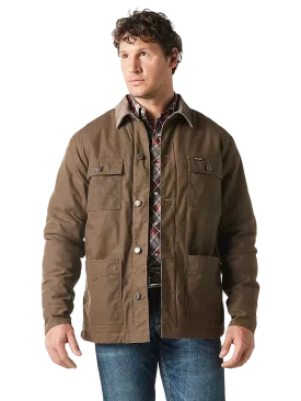 Wrangler Men's Lined Canvas Barn Chocolate Chip Coat